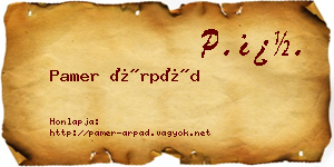 Pamer Árpád névjegykártya