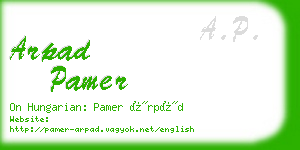 arpad pamer business card